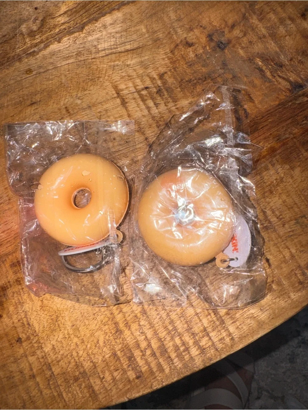 Dunkin Donut Keychain Set - White and Chocolate Sprinkles Squishy